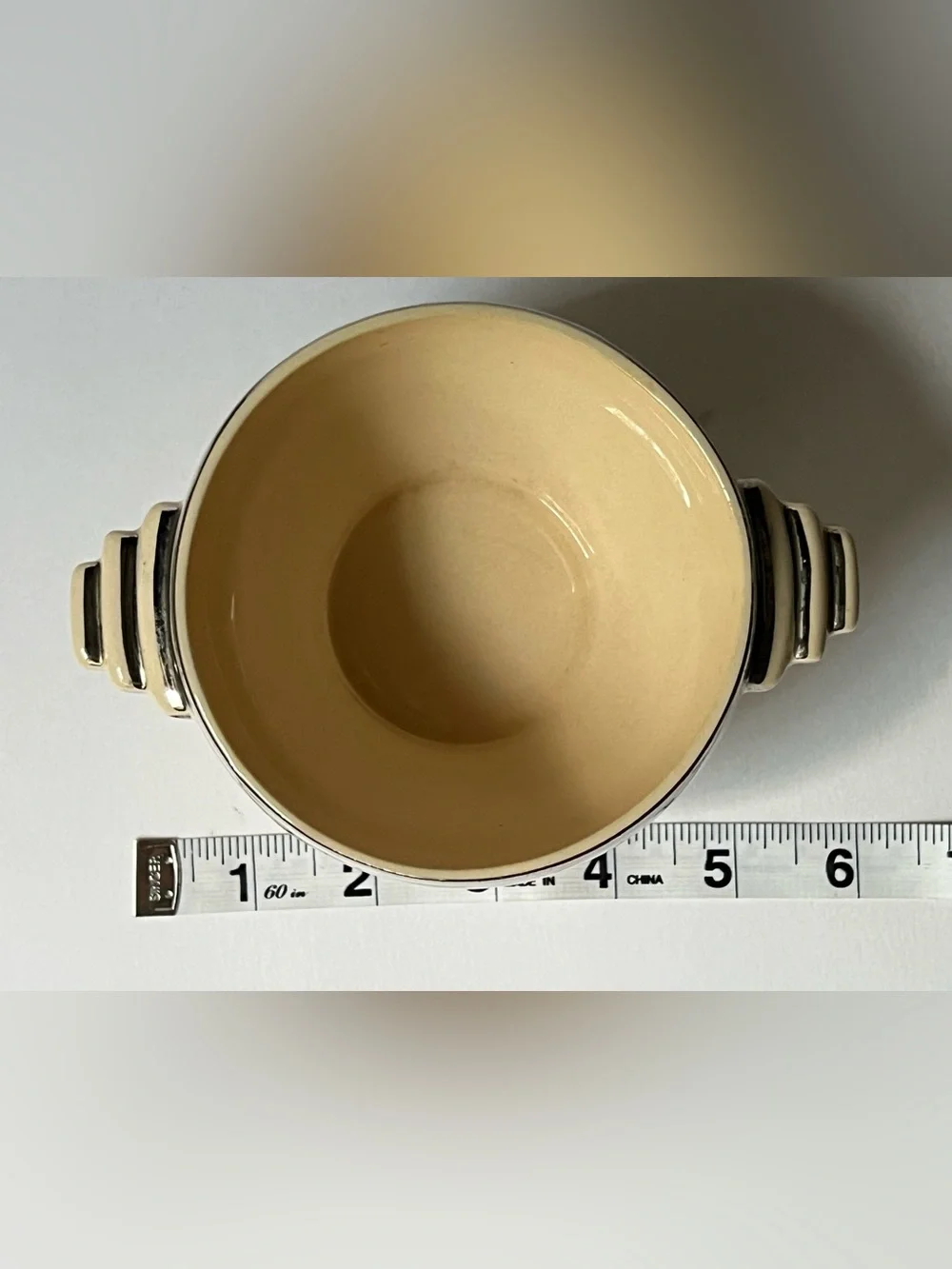 Vintage Leigh Potters, USA, Art Deco Covered Sugar Bowl